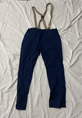 Good Fellow mens Navy Blue dress pants size 34 slacks With Suspenders | eBay