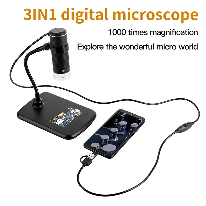 1000X Microscopio Digital Lupa 1080P HD Cámara Para Soldadura PCB Inspección
