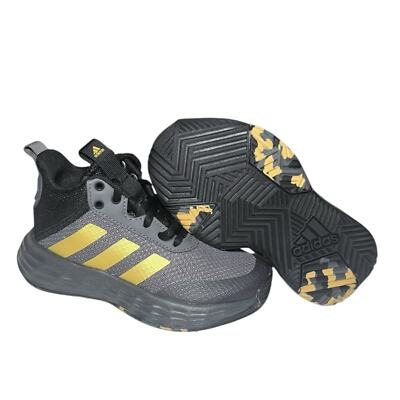 NEW adidas Own The Game Basketball Shoe, Grey Five/Matte Gold/Core  Black, 12