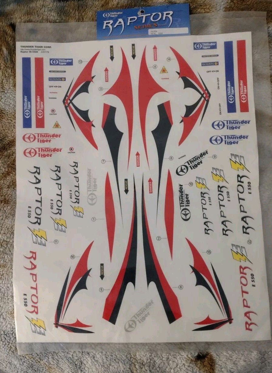 Raptor E550 decal Set - PV0564 - THUNDER TIGER 