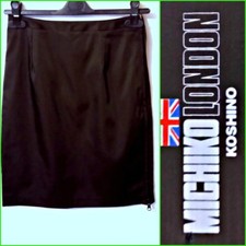 MICHIKO KOSHINO SIZE 8 BLACK SHORT PENCIL SMART LINING SKIRT RRP $290 #2