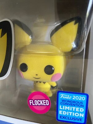 Funko Pop Pokemon Flocked Pichu #579 2020 Wonderous Convention