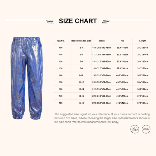 Kids Girls Bottoms Straße Trousers Disco Dance Pants Kostüm Unisex Athletisch - Picture 20 of 49