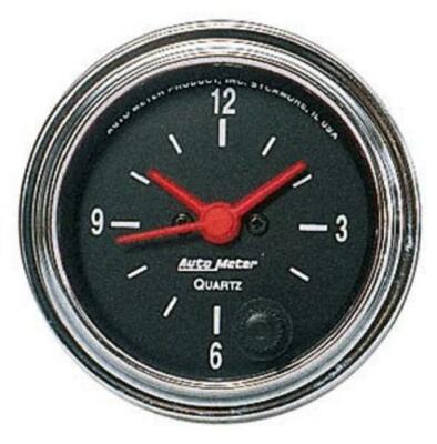 Auto Meter 2585 Traditional Chrome Clock Black Face Red Pointer 2 1/16''