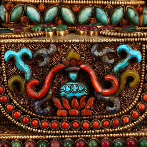 Tibetan Buddhism Lapis Lazuli Sakyamuni Buddha Statue With Silver Wire Inlay Gem - Picture 9 of 16
