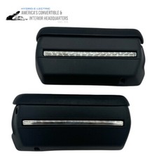 New 1968-1970 Impala Caprice Sedan Front Arm Rest Base Pad Trim Set - Black