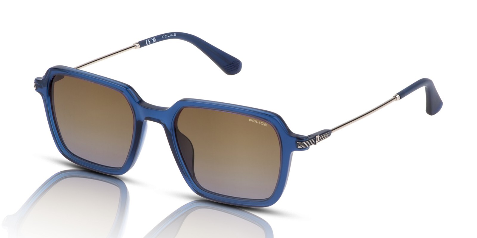 Police Octane 7 SPLL10 0892 Transparent Blue/Brown Gradient Sunglasses