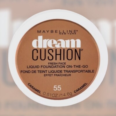 Maybelline New York Dream Cushion Fresh Face Liquid Foundation 55 Caramel .51 oz