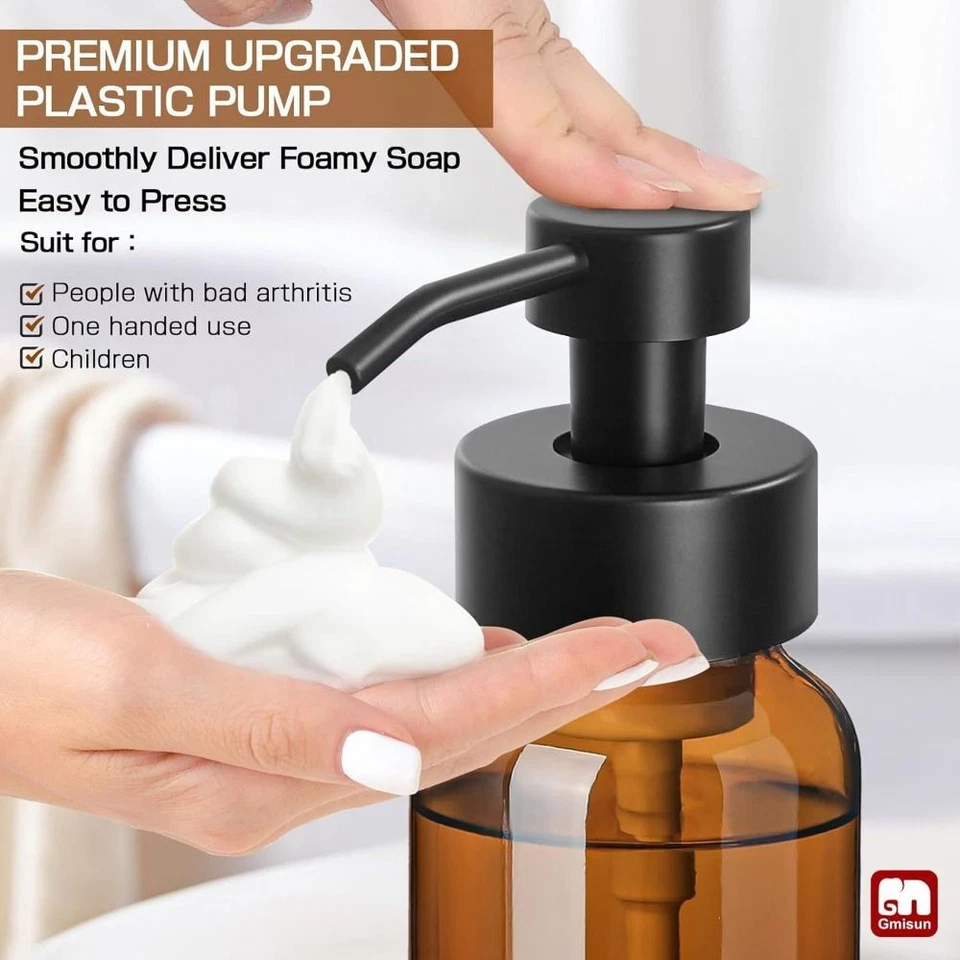 250/400ml Brown Foaming Bottle Pump Lotion Container Soap Liquid Dispensers - image 3 of 4