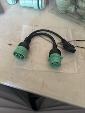 Green Type 2 J1939 9pin Female to OBD2 and to J1939 Male Splitter Y Cable