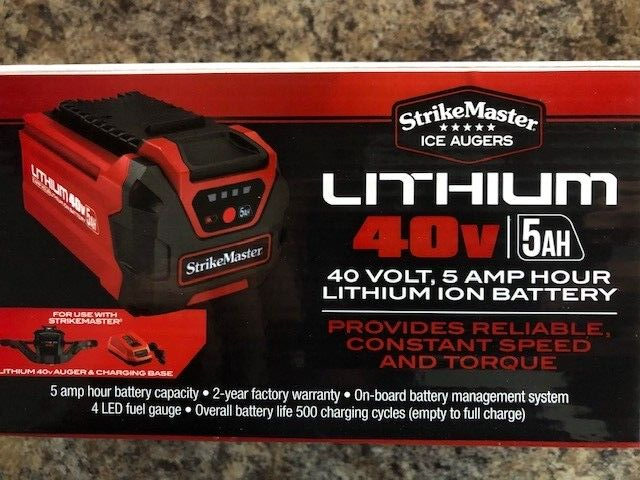 StrikeMaster Ice Auger 40V Li-Ion 5Ah Battery Pack LFV-B NEW