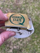 SCARCE VINTAGE QUAKER STATE OIL ADVERT BELT  BUCKLE UNIFORM GAS SERVICE STATION