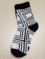 Black White Festive Squares Socks Novelty Unisex Crazy Fun SF1220