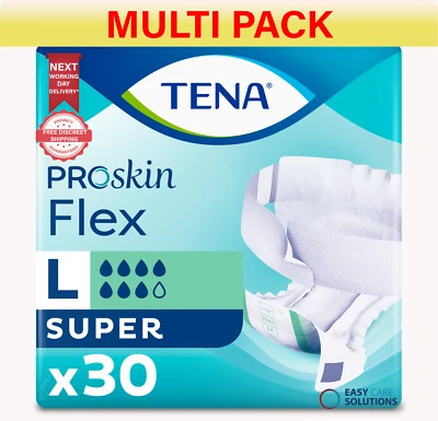 90 x TENA ProSkin Flex Super - Large - ( 3 Packs of 30 )