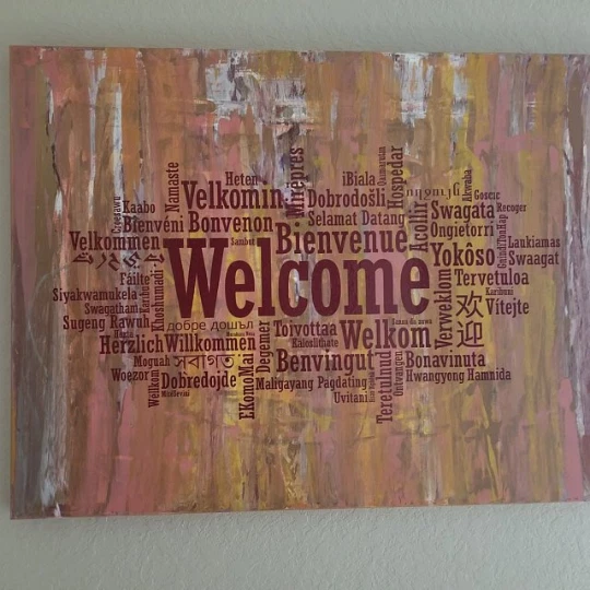 欢迎语言标志欢迎墙贴花贴纸多种语言 se142 — 第 2/4 张图片