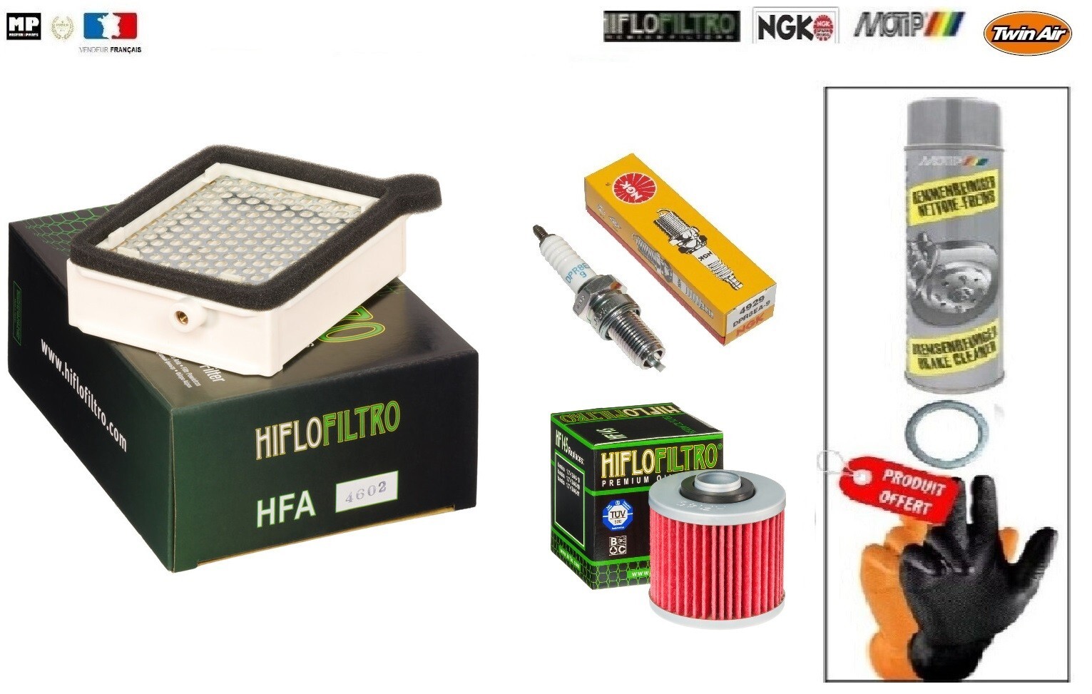 Kit entretien YAMAHA SRX 600 (1986-1989) avec filtres et bougies sans huile moteur