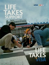 2006 VISA NASCAR Sponsor Fans Sign Checkered Finish Line Race Vintage Print Ad