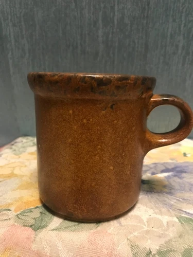 McCoy Vintage Pottery Canyon Mesa Brown 1412 Coffee Cup Mug - USA