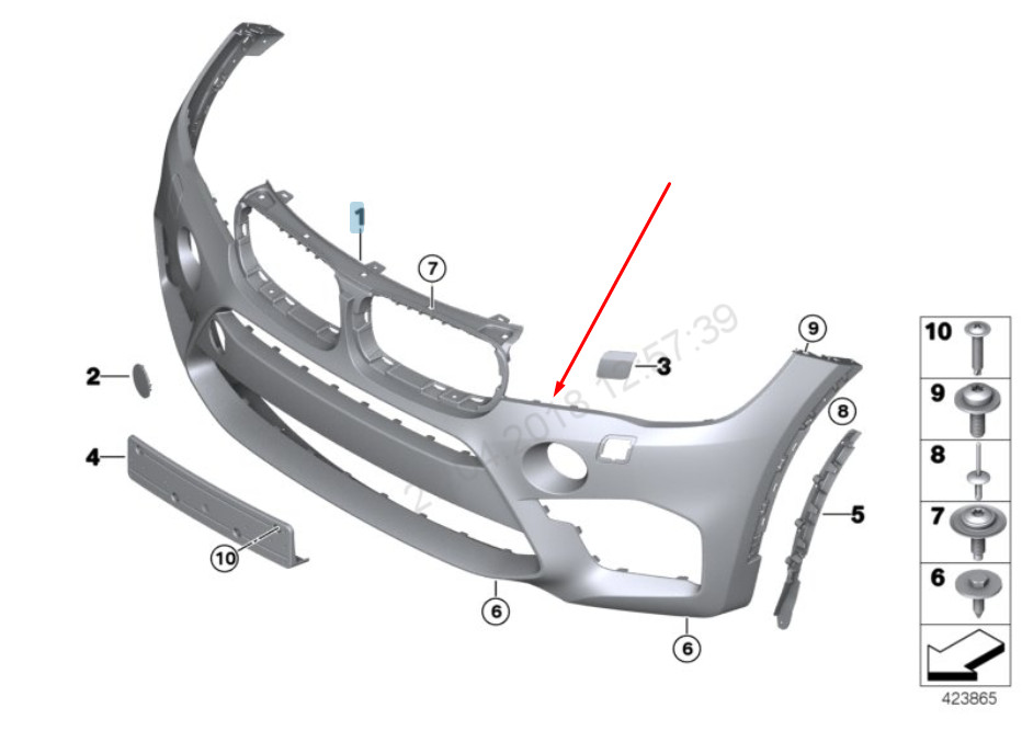 BMW X5 M F85 Front Bumper 51118066731 8066731 2015 New Genuine | eBay