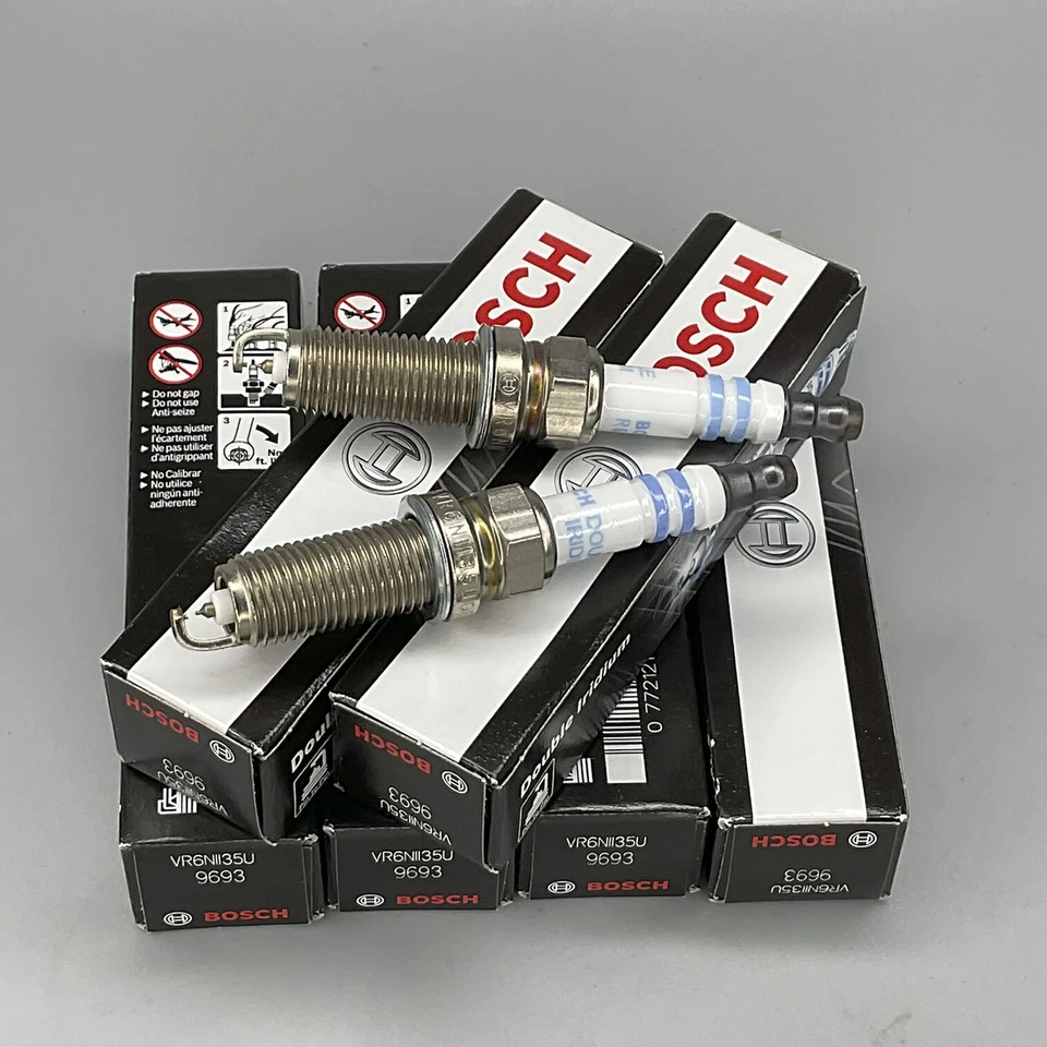 Bujía doble iridio BOSCH 9693 6 PIEZAS para Infiniti EX Nissan Máxima Murano Foto 3 de 4