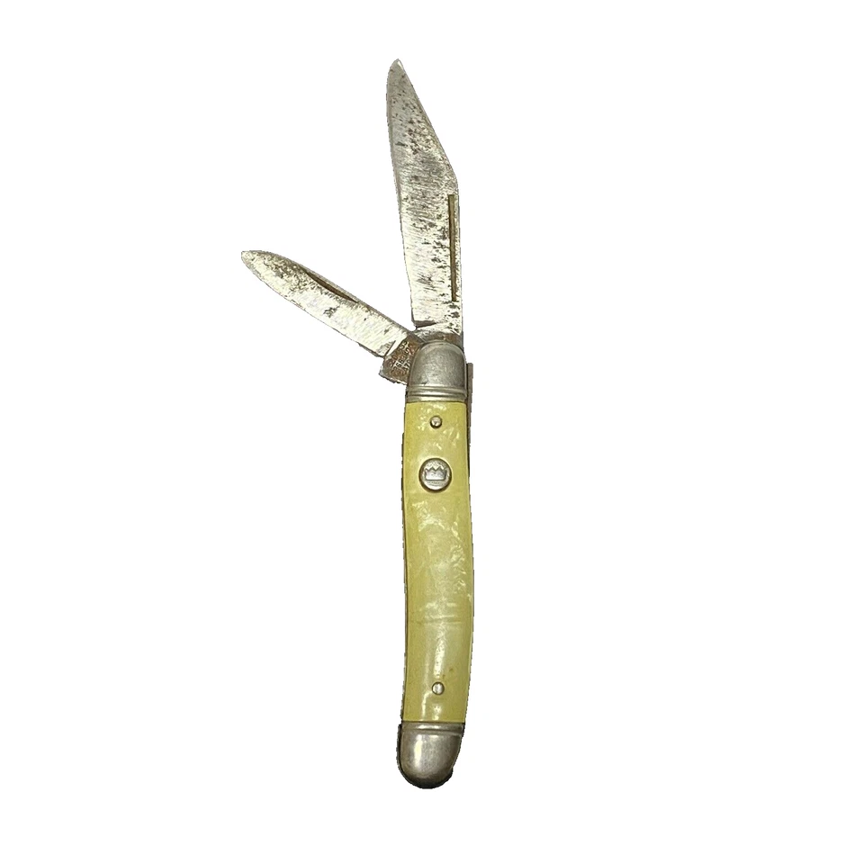 Cuchillo Plegable Vintage Imperial 2 Hojas Corona Imperial Logo Prov RI EE. UU. L 2 3/4" Foto 3 de 4