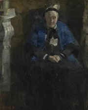 James Ensor Old Lady with Blue Shawl 1881 17"x 22" Archival Art Print