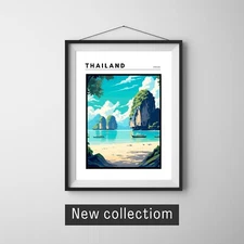 City Of Krabi Thailand A4 Print Wall Art Home Decor Painting Poster Draw Artwork