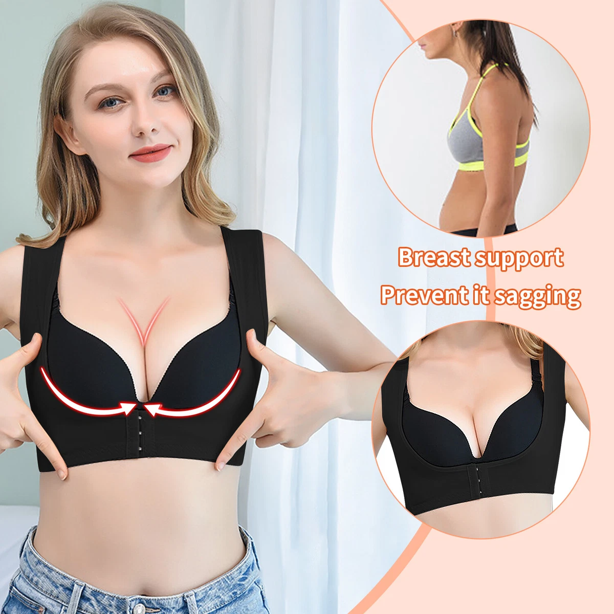 Post-Surgery Closure Bra for Posture Corrector Compression Shapewear with  Support Band-skin color