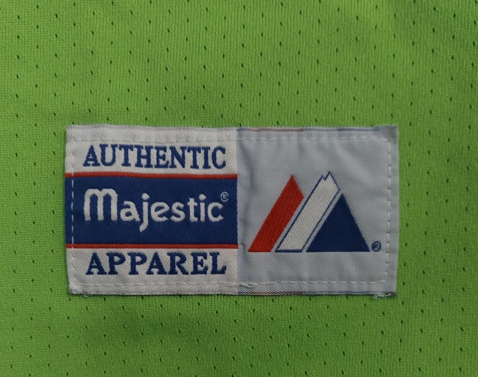 Vintage Jersey Tampa Bay Rays Lime Neon Green Mesh MLB Sz L Majestic USA Rare - Image 4 of 4