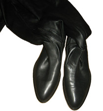 New TOGA  PULLA  Black  OTK Cowboy  Stretch Thigh Boots 37/4