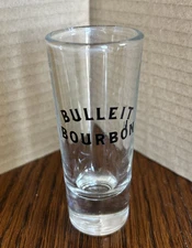 Bulleit Bourbon Tall Shot Glass 3.5” - Crisa Libbey Glass Weighted Bottom