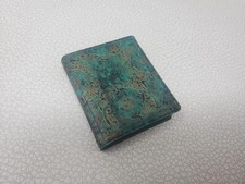 Vintage Teal Gold Tooled Baroque 3 by 2 Inch Snapshot Album