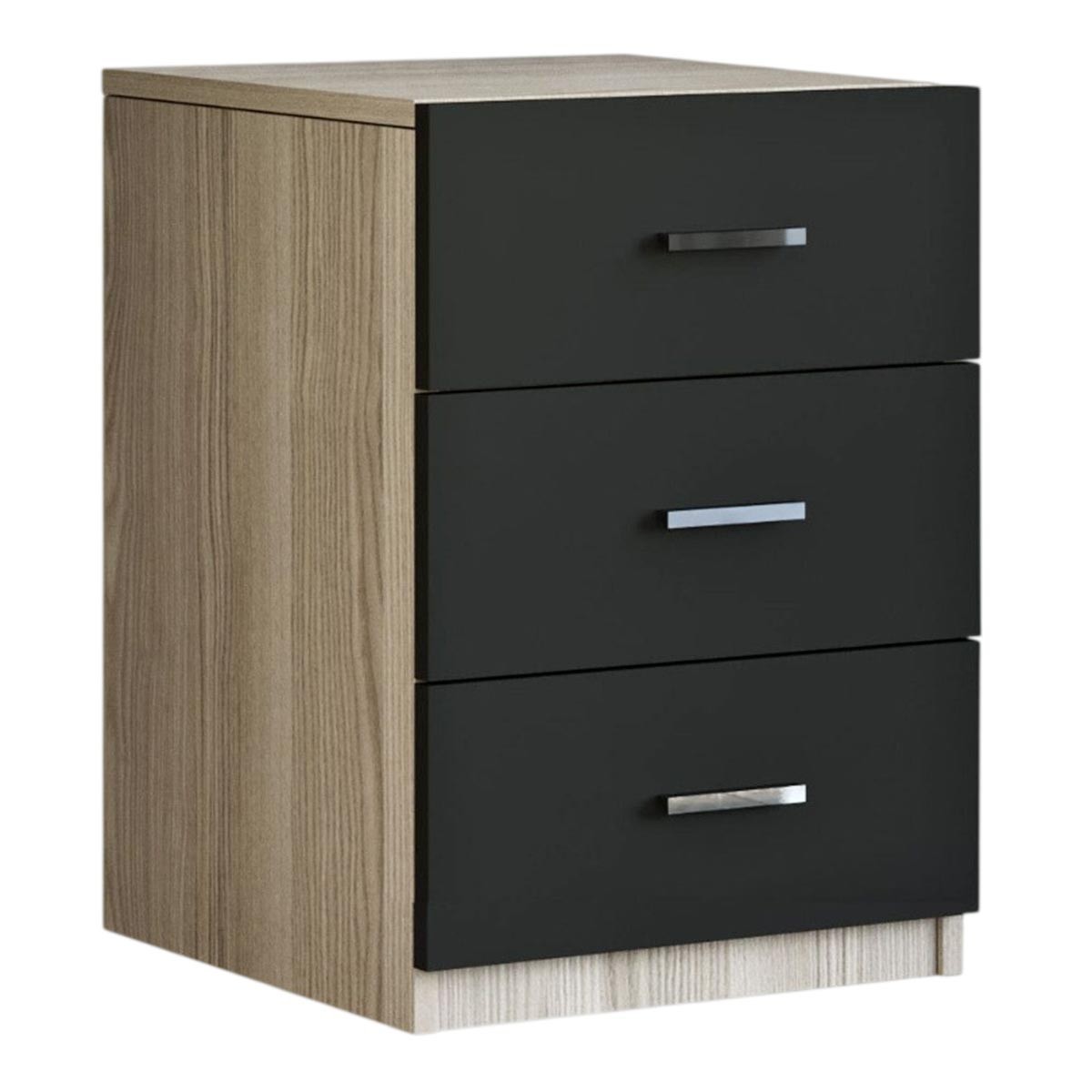 Table de Chevet de Luxe Pearlie 61cm Design Naturel & Noir Finition Premium