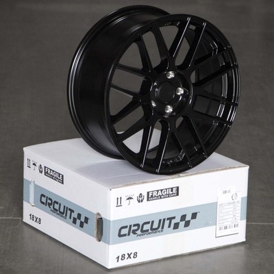4 CIRCUIT CSF11 18x8 5x120 +40 GLOSS BLACK SPUN FORGED WHEELS CONCAVE FITS BMW