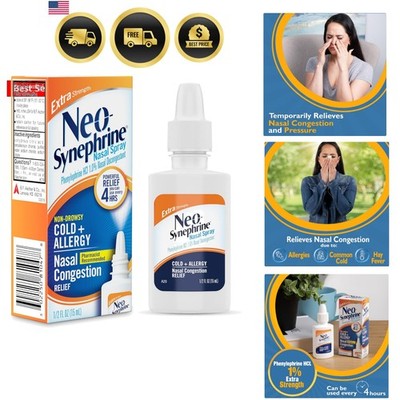 Neosynephrine, Nasal Spray for Cold Sinus Relief Extra Strength, Clear, 0.5 F...