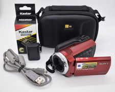 Sony Handycam DCR-SR47 Red Digital Video Camera Camcorder 60x Zoom 60GB - TESTED