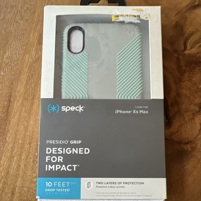 Speck Presidio Grip Impact Case for iPhone XS Max - Shockproof Gray Green