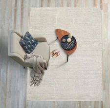 Afghan Moroccan Transitional LoomBloom 3'x5' Beige Hand Knotted Wool Area Rug