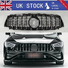 For Mercedes CLA W118 C118 X118 LCI 24+ GT Style Chrome & Black Front Grille