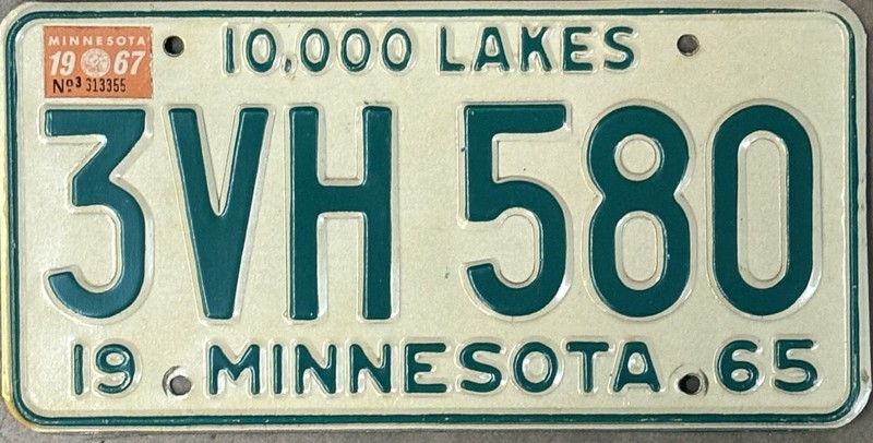 1967 Minnesota License Plate