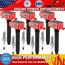 6 Pack Ignition Coil + 6 Spark Plug For 3.6L 2011-2025 Chrysler Dodge Jeep Ram