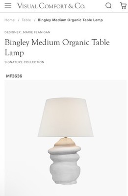 Visual Comfort Marie Flanigan Bingley Medium Table Lamp MF3636SDW