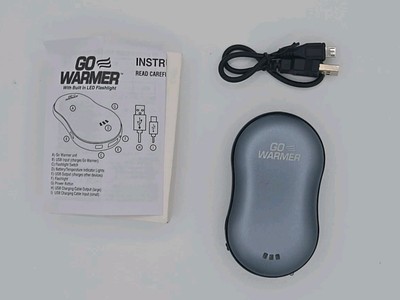 Go Warmer Hand Heater w/ Power Bank & Flashlight, Gray GW-1000 New