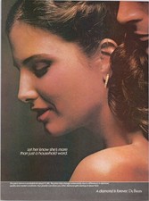 De Beers 1981 Original Print Ad Diamond Jewelry Vintage Magazine Page