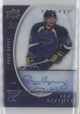 2008-09 Upper Deck Trilogy Ice Scripts Brad Boyes #IS-BB Auto 0t2