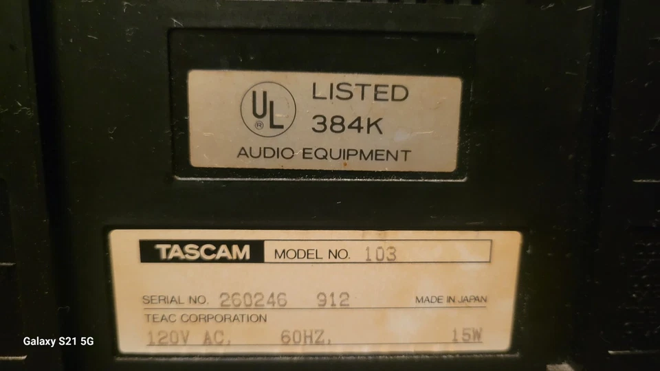 Sistema Tascam 103 Pro toca-fitas cassete deck 3 cabeças - Imagem 3 de 4