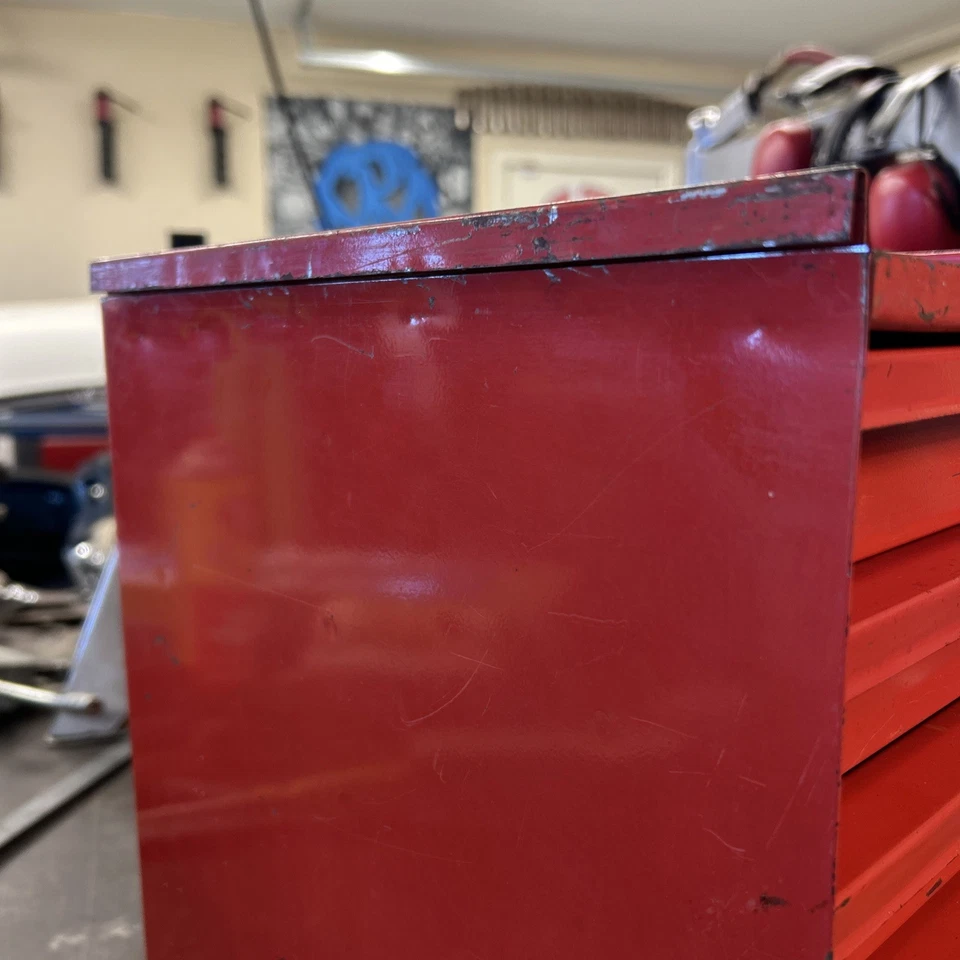 Caja de herramientas vintage MAC Tools 5 cajones mini carrito colgante lateral Foto 3 de 4