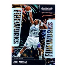 Panini Prizm Black 2024-25 #23 Karl Malone Silver Fireworks Prizm