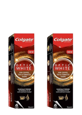 2X Colgate Optic White für Kaffee-, Tee- & Tabakkonsumenten Zahnpasta, 75 ml
