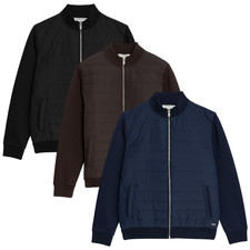 Mens M&S AUTOGRAPH Quilted Bomber Jacket Blue Black Brown Sizes M 3XL 4XL